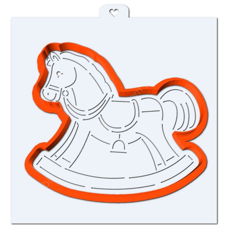 Лошадка-качалка №2. Форма для пряников с трафаретом.
