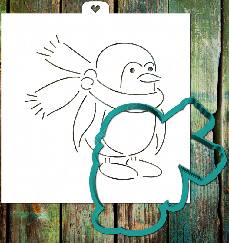 Трафарет+форма «Пингвин с шарфом»