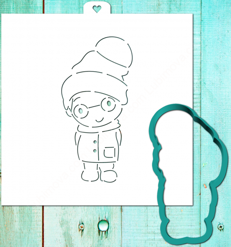 Трафарет+форма «Мальчик. Зима»