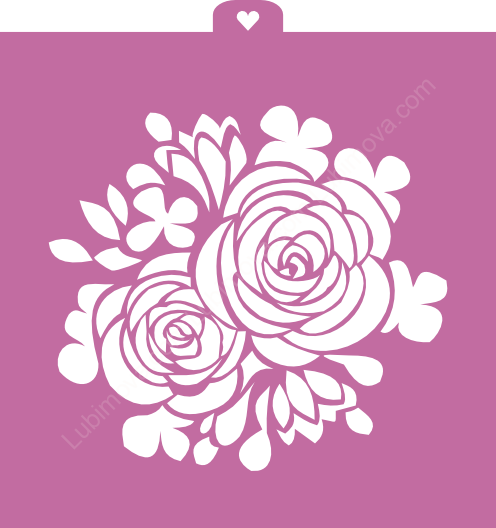 Трафарет "Цветки розы"