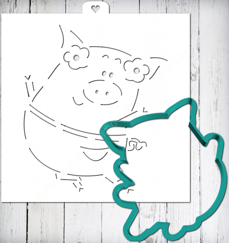 Трафарет+форма  "Свинка мальчик"