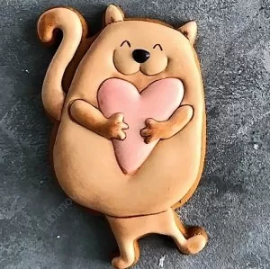 Трафарет+форма «Кот с сердечком» 