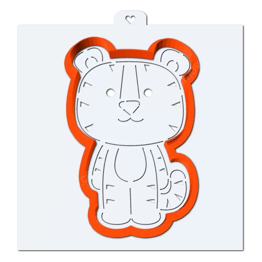 Новогодний Тигренок Трафарет Новогодний Тигренок Трафарет