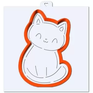 Котенок. Форма для пряников с трафаретом.