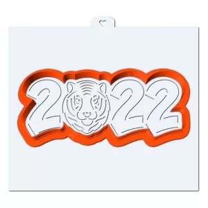 2022 с тигром. Форма для пряников с трафаретом.