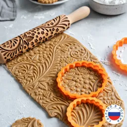Скалка с узором Земляника. Рецепт печенья в подарок. (-) Скалка с узором Земляника. Рецепт печенья в подарок. (-)