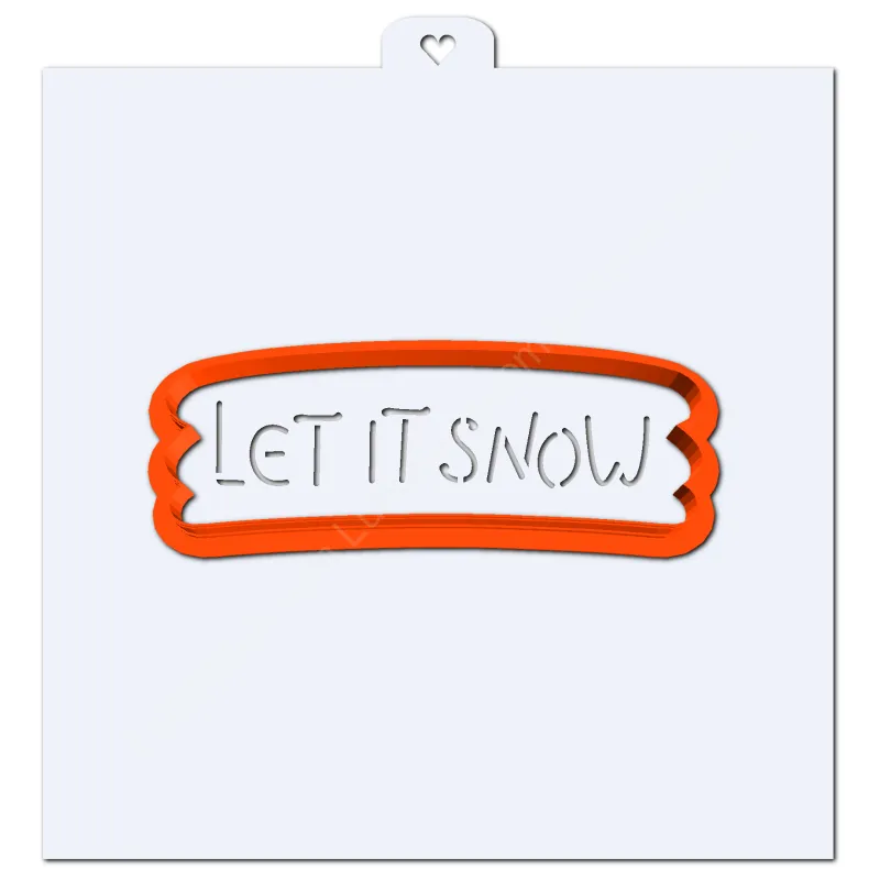 Надпись Let's is snow. Форма для пряников с трафаретом.
