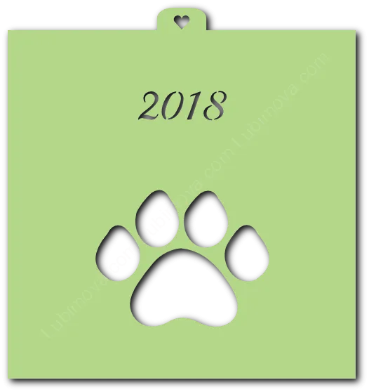 Трафарет «Собачья лапа 2018»