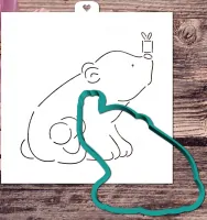 Cookie cutter and stencil set «White bear»