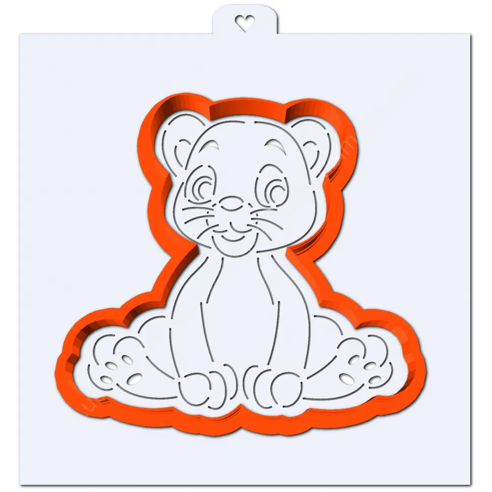 Новогодний Тигренок Трафарет Новогодний Тигренок Трафарет