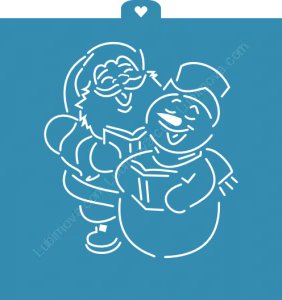 Трафарет+формочка  "Санта и снеговик"