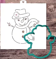 Cookie cutter and stencil set «Snow woman»