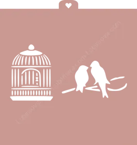 Трафарет "Птички. Клетка"