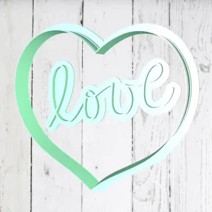 Штамп+резак «Сердце с надписью Love»