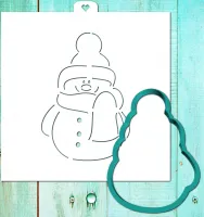 Cookie cutter and stencil set «Snowman fashion»