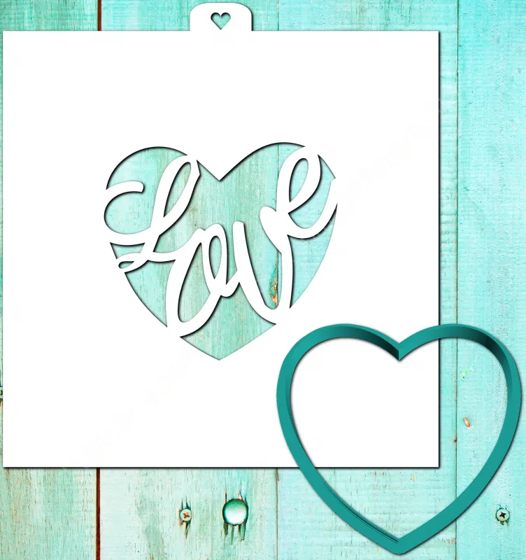 Трафарет+форма «Сердце. Love»