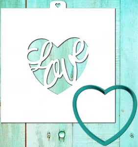 Трафарет+форма «Сердце. Love»