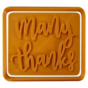 Надпись "Many thanks". Форма для пряников с оттиском.