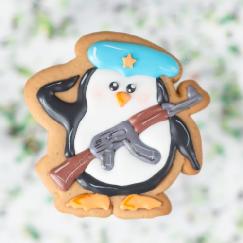 Трафарет+форма «Пингвиненок солдат»