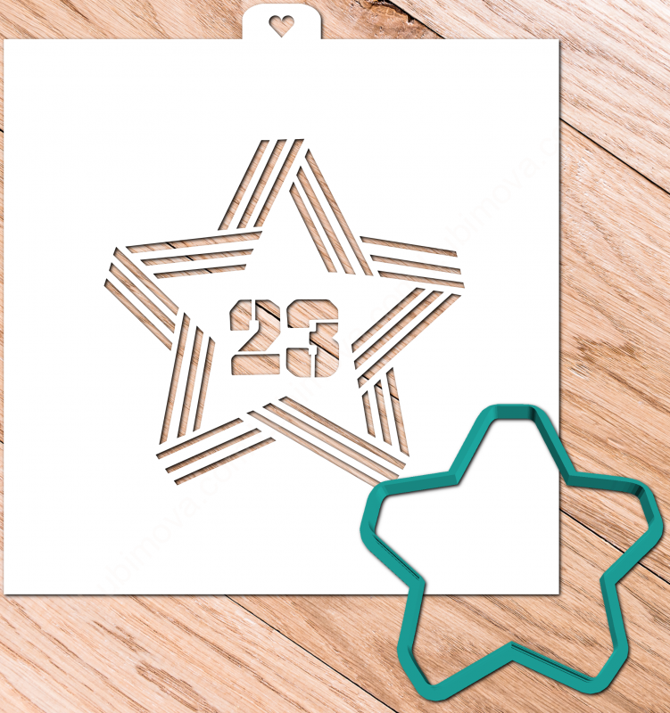 Трафарет+форма «Звезда с цифрой 23» ZFT