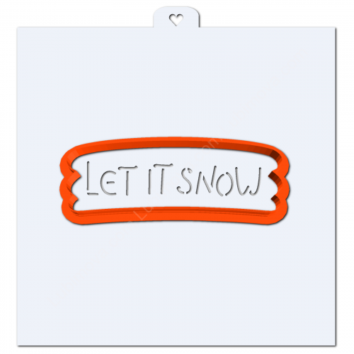 Надпись Let's is snow. Форма для пряников с трафаретом.
