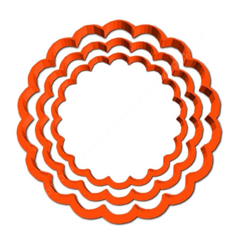 Cookie cutter Circle with wavy edge 6, 9, 11 cm, 3pc