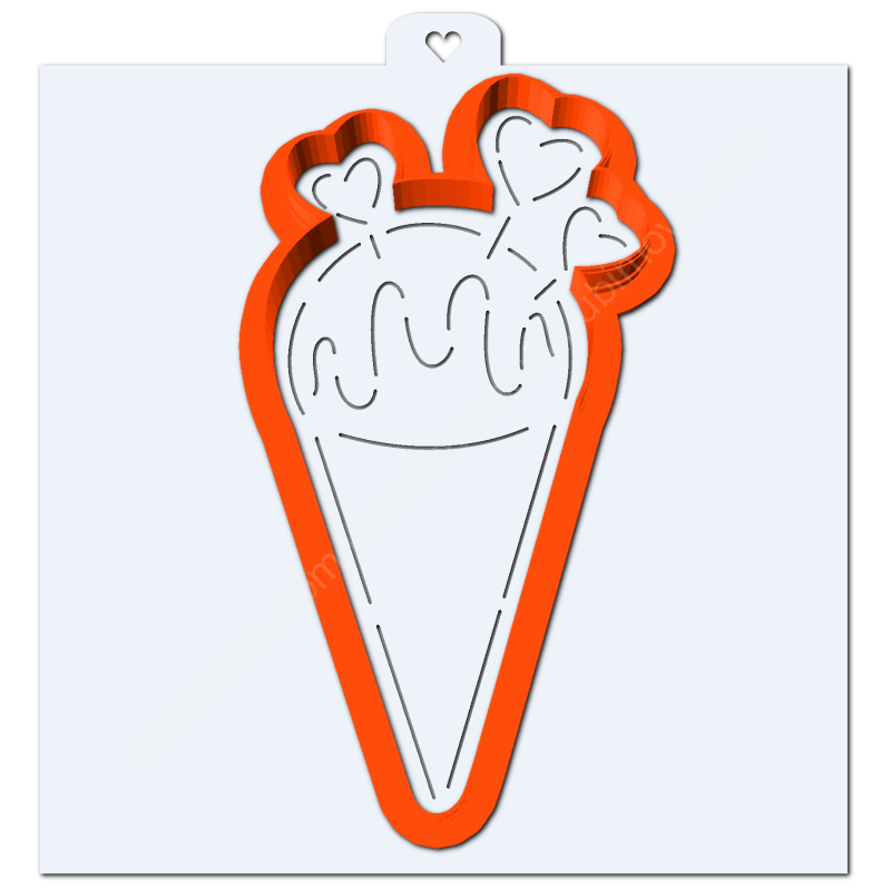 Рожок мороженого. Форма для пряников с трафаретом.