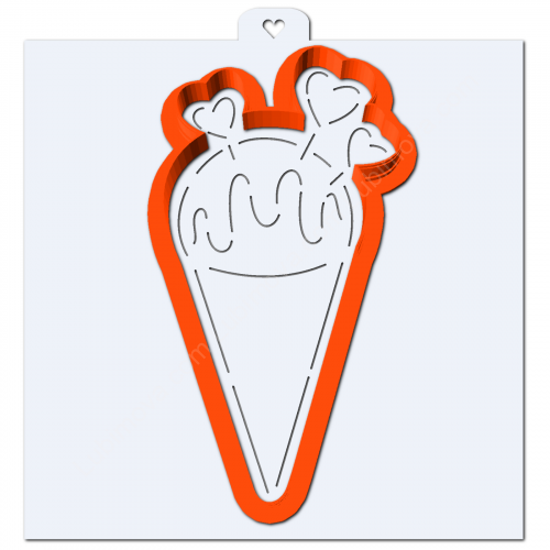 Рожок мороженого. Форма для пряников с трафаретом.