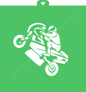 Трафарет+формочка  " Мотоциклист"