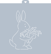 Трафарет+формочка "Пасхальный кролик с морковкой"