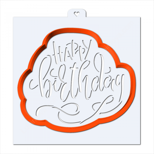 Трафарет+форма "Happy birthday"