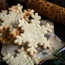 Скалка с узором Красивые снежинки. Рецепт печенья в подарок.