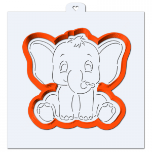 Слоненок. Форма для пряников с трафаретом.