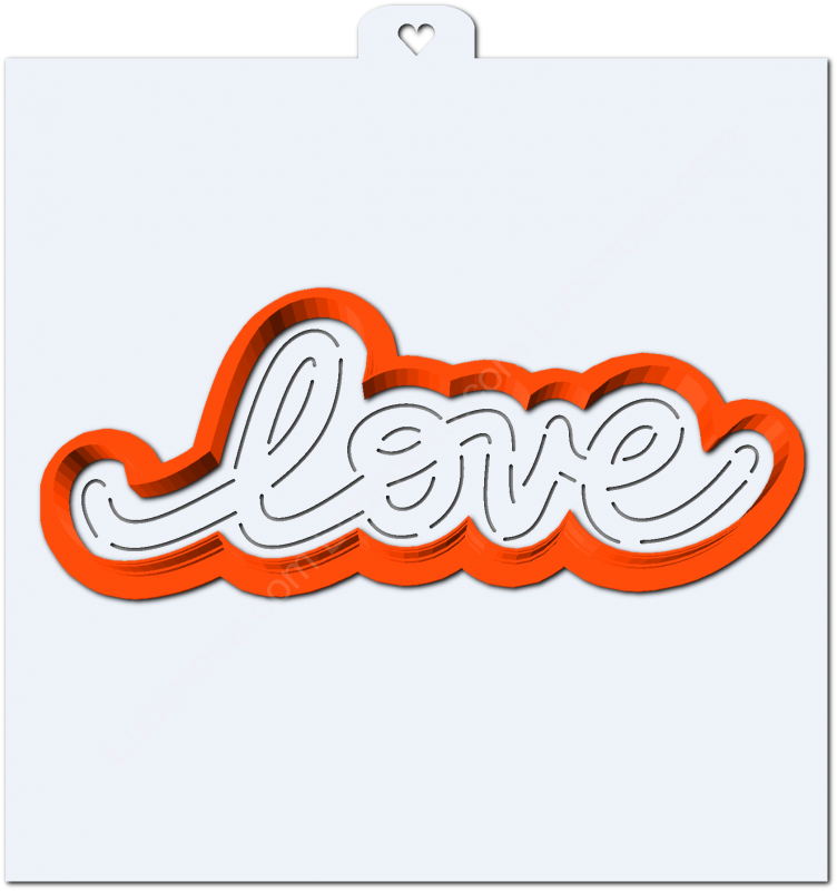 Надпись "Love". Форма для пряников с трафаретом.