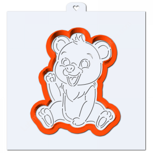 Маленький мишка. Форма для пряников с трафаретом.