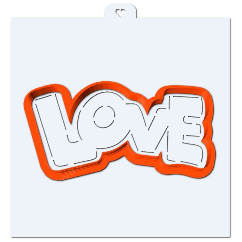 Надпись "Love" №2. Форма для пряников с трафаретом.