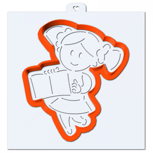 Девочка ученица 2. Форма для пряников с трафаретом.