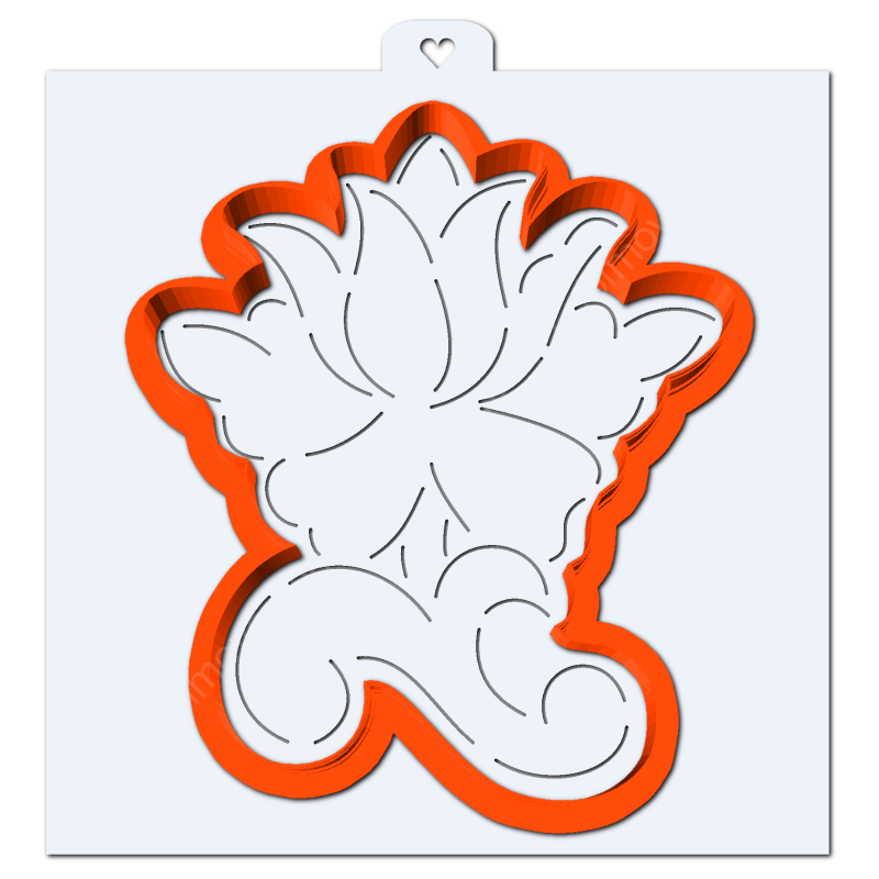 Индийский цветок 1. Форма для пряников с трафаретом.