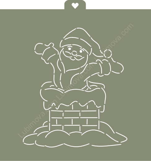 Трафарет+формочка  "Веселый Санта в трубе"
