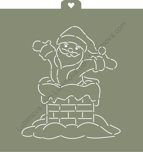 Трафарет+формочка  "Веселый Санта в трубе"