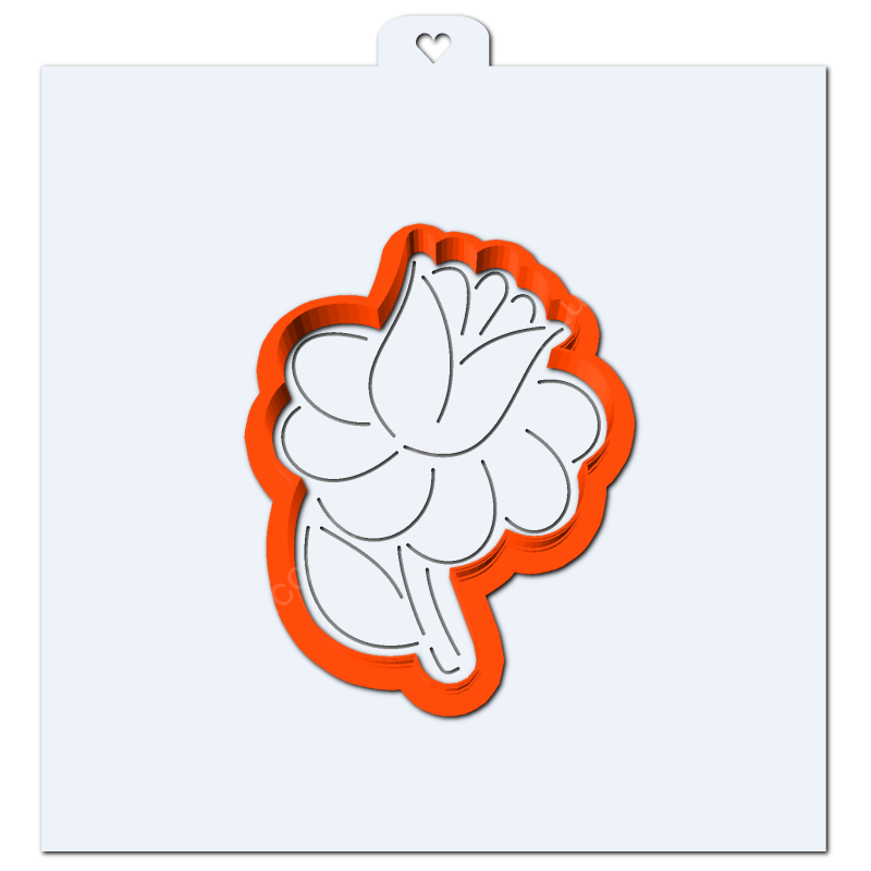 Индийский цветок 4. Форма для пряников с трафаретом.