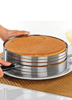 Кольцо для торта раздвижное для нарезки бисквита 25-30 см, высота 9 см