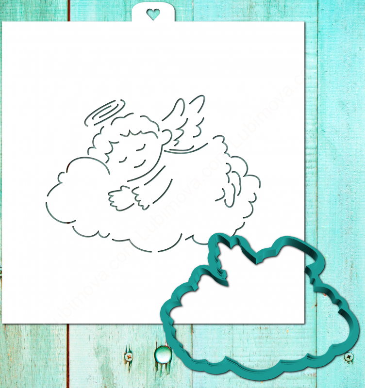 Трафарет+форма «Ангел на облачке»