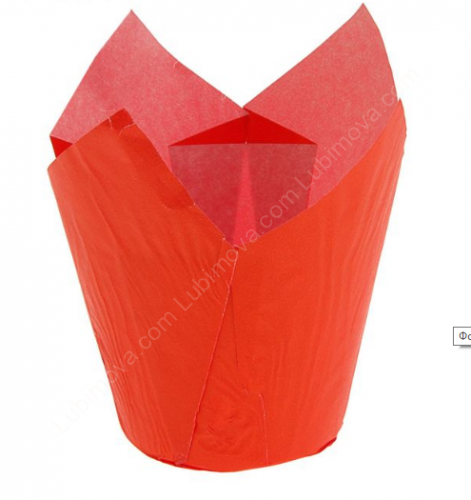 Форма бумажная "Тюльпан", 5 х 8 см,оранжевая, 12 шт