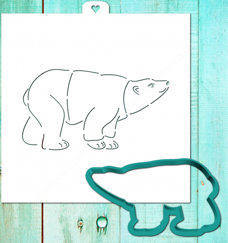 Трафарет+форма «Белая медведица очаровательная»