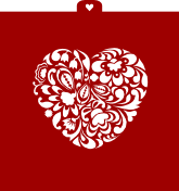 Трафарет  "Сердце хохлома 2"