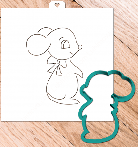 Трафарет+форма «Мышка с бантиком. Символ года»