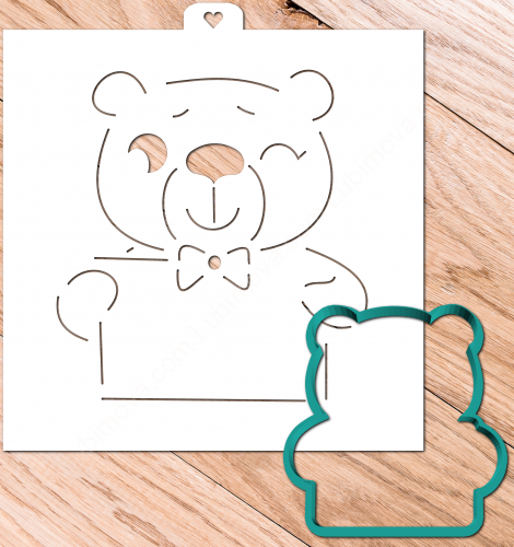 Трафарет+форма «Медведь с конвертом»
