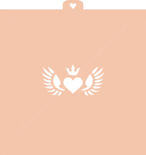 Трафарет "Сердце с крыльями"