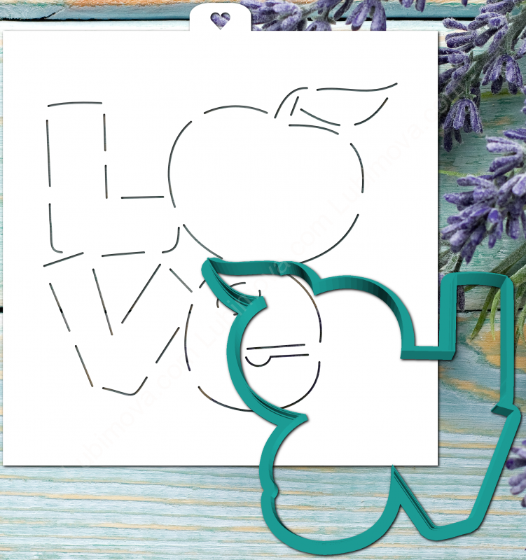 Трафарет+форма "Love. Яблоко"